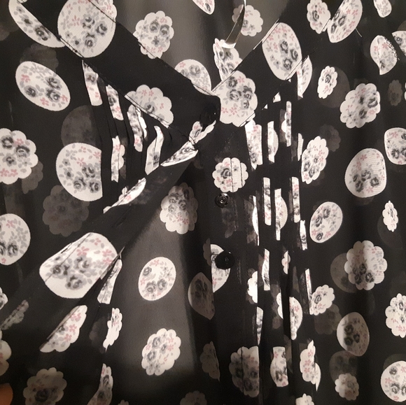 Lauren Conrad | Black Button down sheer blouse - Picture 9 of 9